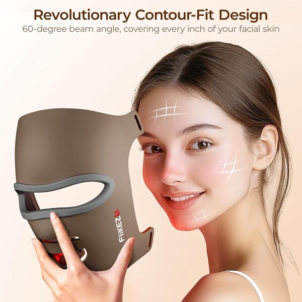 Masque LED Visage Luminothérapie – LED à 5 Cœurs, 5 Longueurs d'Onde, 4 Modes pour Anti-Âge, Réduction de l'Acné et Rajeunissement de la Peau – Portable, Usage Domicile