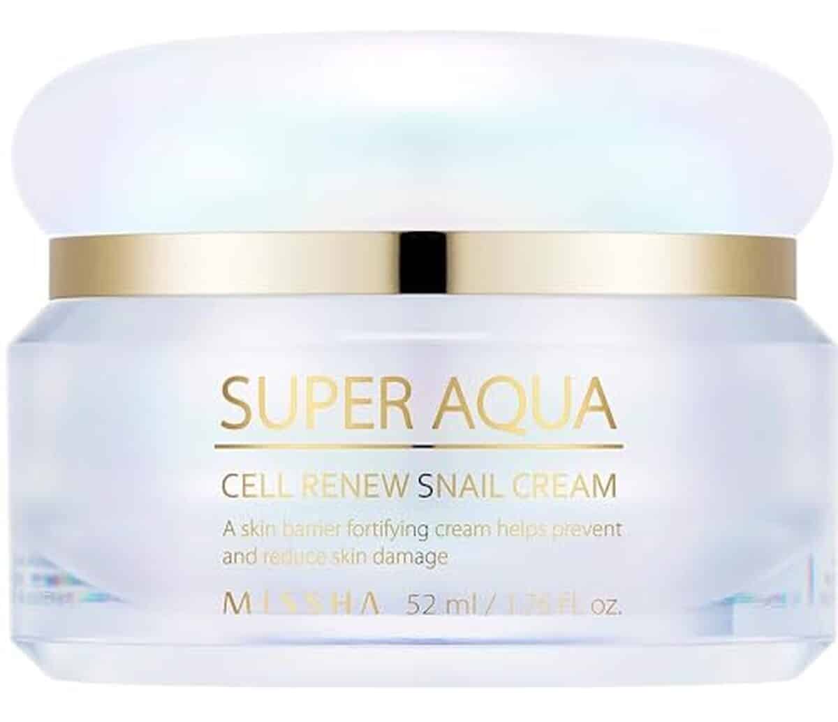 Test de la crème Missha Super Aqua Cell Renew Snail - hydratation intense