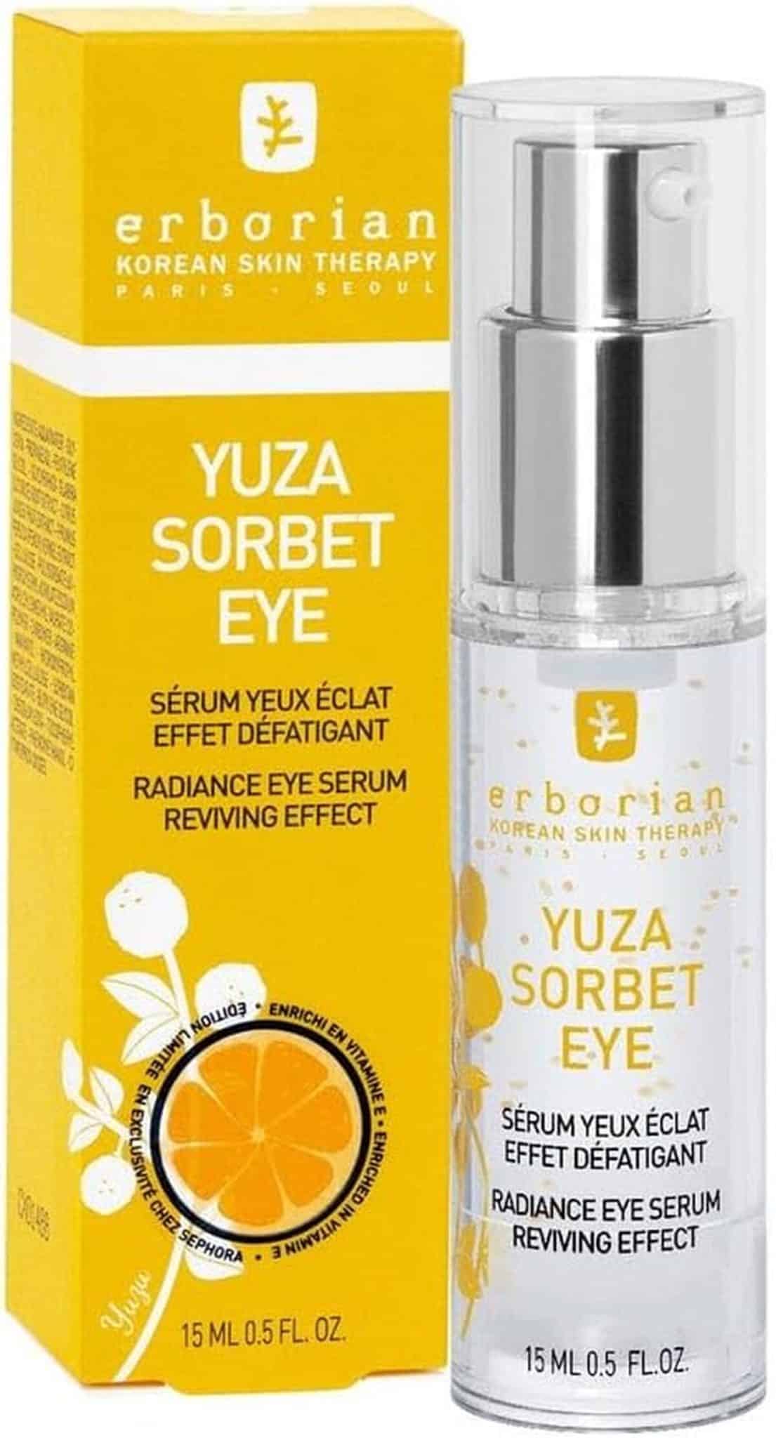 Test du sérum frais Erborian Yuza Sorbet Eye 15 ml