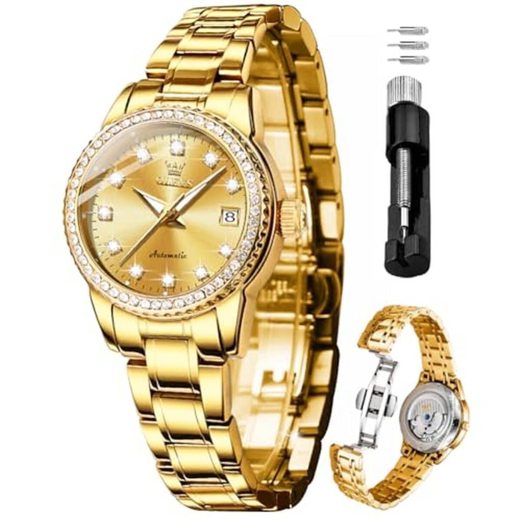 Avis sur la montre OLEVS 7003 : élégance dorée pour femme