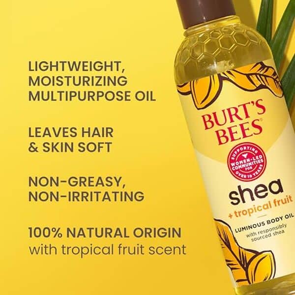 Découvrez notre avis complet sur l'huile corporelle lumineuse Burt's Bees au karité et fruits tropicaux : texture, efficacité et résultats pour votre peau. 